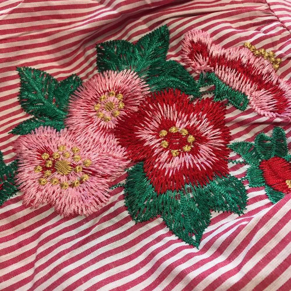 Velzera striped off the shoulder embroidered dress - Picture 4 of 8